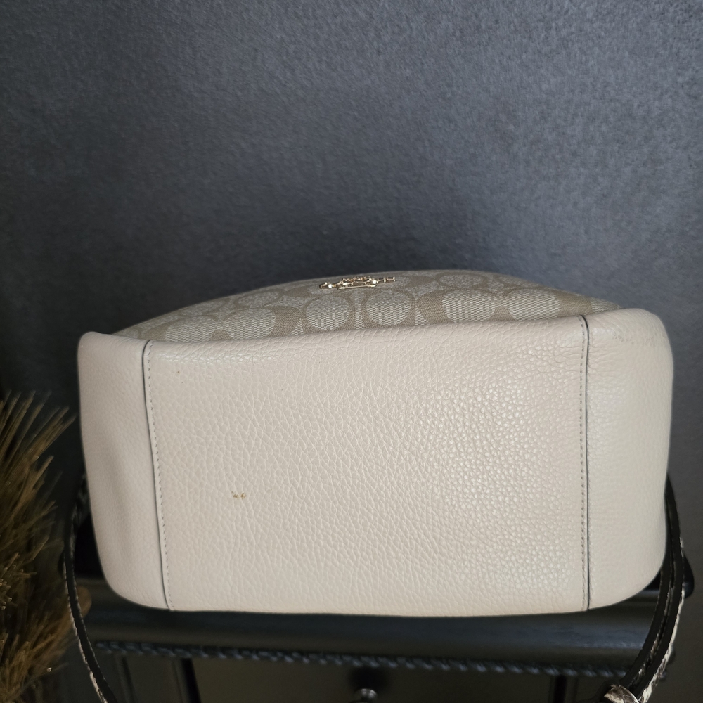 Coach Jules Hobo Pebble & Snake-Embossed Leather Bag Light Khaki/Ivory C91 - Picture 10 of 14